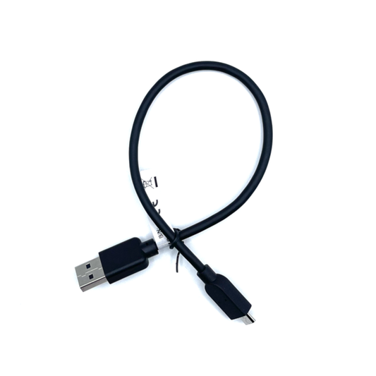 USB 2.0 male (Type A) to USB 2.0 micro male (Type B). Black. 30cm.